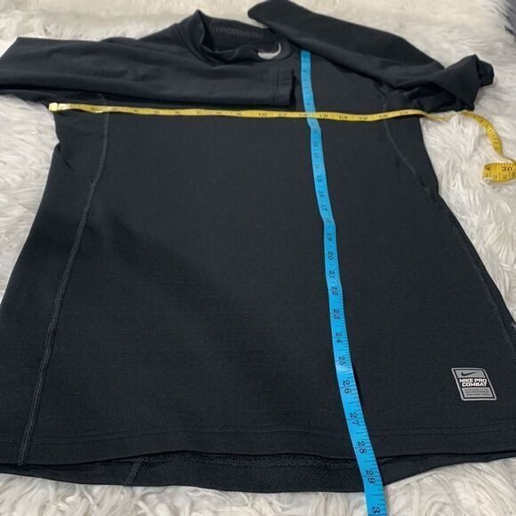 NIKE Pro Combat Hyperwarm Compression Dri-Fit long sleeve shirt silver logo sz L - Picture 10 of 12